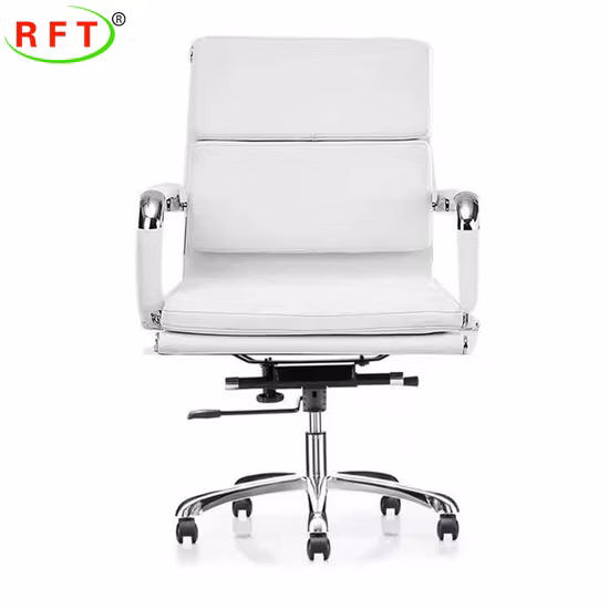 Sedia da ufficio ergonomica direzionale per computer dirigente in pelle con schienale alto, in pelle, di lusso, ergonomica