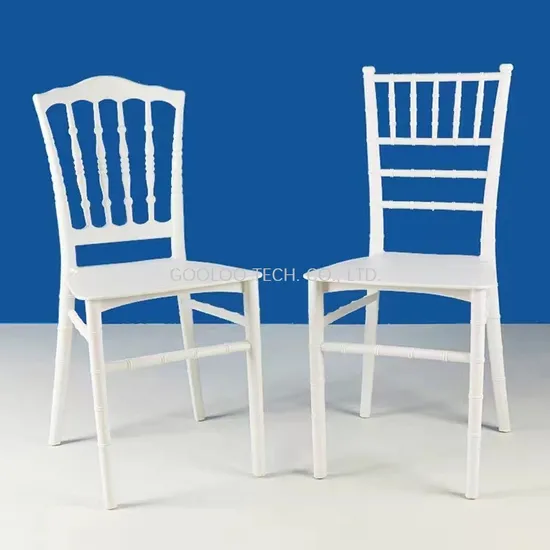 Personalizzazione di base Plastica polipropilene Tiffany Eventi di matrimonio Sedie da pranzo Chiavari