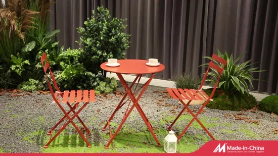 Sedia da giardino pieghevole da pranzo in metallo per patio esterno con mobili per il tempo libero da giardino moderno